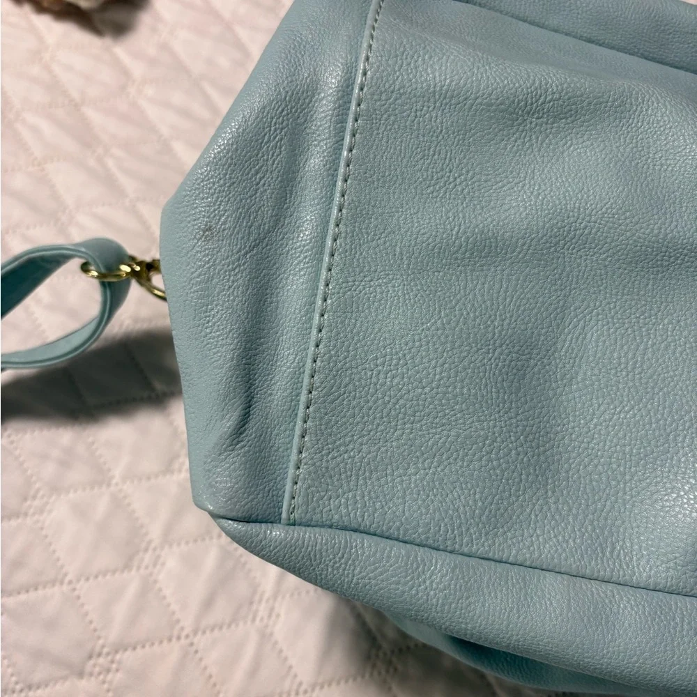Steve Madden Light Blue/Mint Shoulder Bag Purse with Gold Hardware - Picture 9 of 16